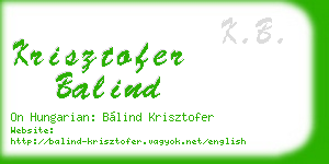 krisztofer balind business card