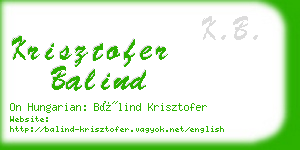 krisztofer balind business card